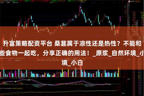 升富策略配资平台 桑葚属于凉性还是热性？不能和哪些食物一起吃，分享正确的用法！_原浆_自然环境_小白